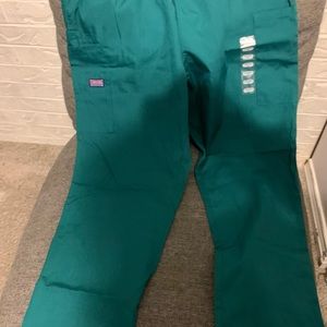 Dark green Cherokee Workwear scrub pants- medium petite